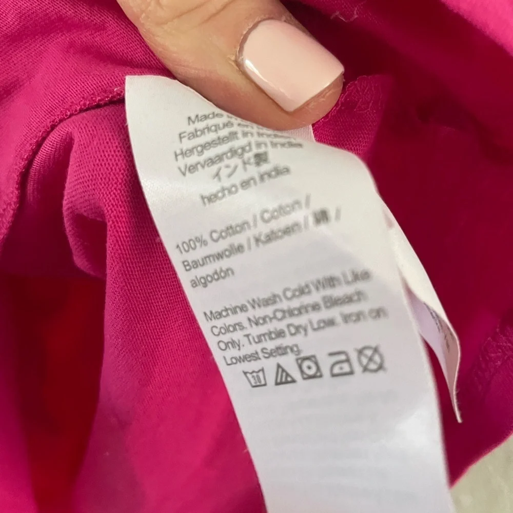 J. Crew Hot Pink Puff Sleeve Scoop Neck Top